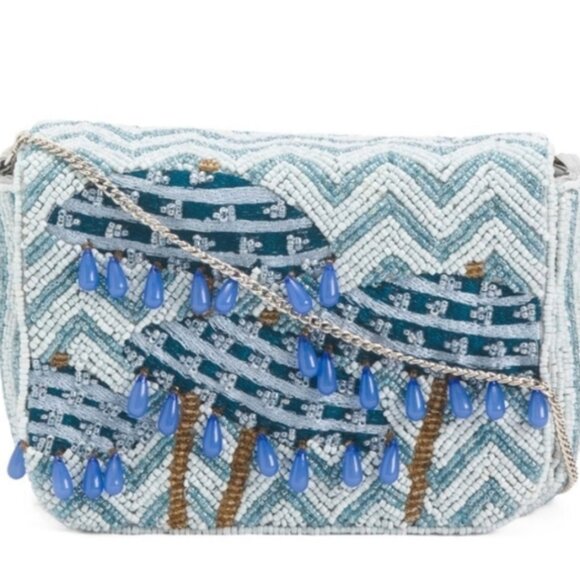 Handcrafted in India Beaded Umbrella Rain Bag  Tik Tok Viral Crossbody Clutch - Picture 1 of 6